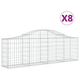 Arched Gabion Baskets 8 pcs 200x30x60/80 cm Galvanised Iron 3145394