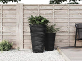 Planter with Removable Inner Anthracite 18/45 L PP Grooved Look 364690