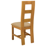 Dining Chair 2 pcs Solid Oak Wood Beige 45 x 51 x 105 cm 42039165