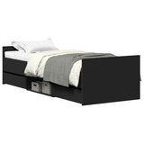 Bed Frame without Mattress Black 75x190 cm Small Single 3203818