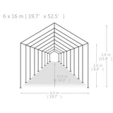 Party Tent PE 6x16 m White 3051655