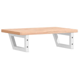 Basin Shelf Wall Mounted Steel and Solid Wood Beech 3302358
