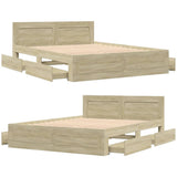 Bed Frame with Headboard without Mattress Sonoma Oak 160x200 cm 3295550