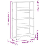 Bookcase Brown Oak 80x31x137.5 cm Engineered Wood 848633
