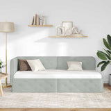 Corner Bed Frame with Headboard Light Grey 80 x 200 cm Velvet 42016513
