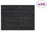 Carpet Tile Striped Black 50 x 50 cm 20 pcs PP and Bitumen 42032481