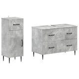 2 Piece Bathroom Cabinet Set HAARLEM Concrete Grey 3417696