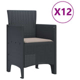 Garden Dining Set 13 pcs Anthracite Synthetic rattan 3378613