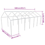Tent Fabric without Frame White 12 x 6 m PE 41679