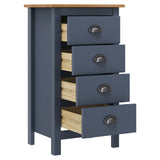 Sideboard Hill Grey 46x35x80 cm Solid Pine Wood 288913