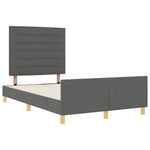 ZNTS Bed Frame Dark Grey 120x200 cm Fabric 3344642