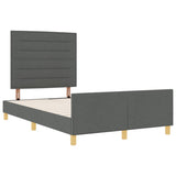ZNTS Bed Frame Dark Grey 120x200 cm Fabric 3344642