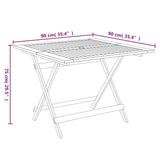 Folding Garden Table 90x90x75 cm Solid Wood Acacia 319671