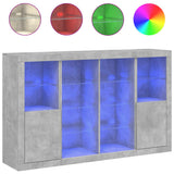 Sideboards with LED Lights 3 pcs Concrete Grey Engineered Wood 3209138