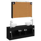 Bathroom Furniture Set 4 pcs Black Oak 3406696