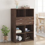 Highboard Brown Oak 80x42.5x124 cm Engineered Wood 3281391
