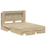 Bed Frame with Storage Sonoma Oak 150 x 200 cm Engineered Wood 3433882