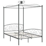 Canopy Bed Frame without Mattress Grey Metal 140x200 cm 284483