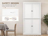 Freestanding Kitchen Cupboard with 4 Doors, Storage Cabinet with 6-Tier Shelving and 4 Adjustable T3398P378042