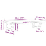 ZNTS Basin Shelf Wall Mounted Steel and Solid Wood Beech 3302366