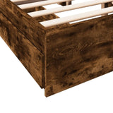 Bed Frame with Drawers without Mattress Smoked Oak 140x190 cm 3280689