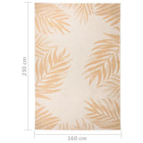 Outdoor Flatweave Rug 160x230 cm Leaf Pattern 340860