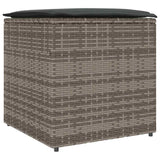 Cushion Box with Storage Grey 50 x 50 x 50 cm Poly Rattan 365410