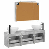 Bathroom Cabinet Set 4 pcs Concrete Grey Engineered Wood 3406618