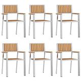 Outdoor Dining Set 7 pcs Solid Teak Wood and Stainless Steel 3334800