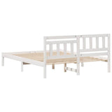 Bed Frame with Headboard White 140 x 200 cm Solid Pine Wood 872231