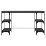 Desk with Shelf Black Oak 140 x 50 x 75 cm Engineered Wood 886270