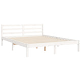 Bed Frame without Mattress White King Size Solid Wood 3194122