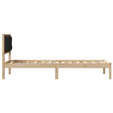 Bed Frame with Headboard Black 90 x 200 cm Solid Pine Wood 878216