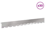Lawn Edging 30 pcs 102 x 10 x 4 cm Steel Silver 8008756
