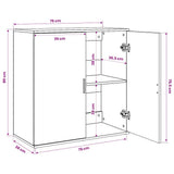 Sideboards 2 pcs White 79x38x80 cm Engineered Wood 3276602