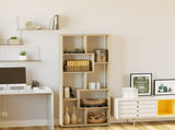 8-Cube Bookcase, Tall Display Shelf, Standing Storage Rack for Study Room, Living Room, 70 x 24 x T3398P344644