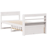 Bed Frame without Mattress White 90x200 cm Solid Wood Pine 3307132