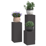 Plant Stand 3 pcs Black Steel 865827