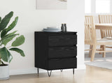 Sideboard Black Oak 40 x 35 x 70 cm Engineered Wood and Iron 881707