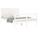 Bed Frame without Mattress White 140x200 cm Solid Wood 3194637