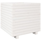 Garden Planter White 50x50x49.5 cm Solid Wood Pine 3282515