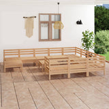 12 Piece Garden Lounge Set Solid Wood Pine 3083309