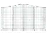 Arched Gabion Baskets 10 pcs 200x50x140/160 cm Galvanised Iron 3145690