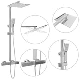 Dual Head Shower Set with Thermostat Stainless Steel 145053