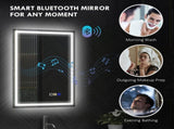 50 x 70 cm Anti-Fog LED Bathroom Mirror, with Bluetooth - Silver Tone T3398P328147