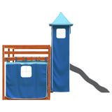 Bunk Bed without Mattress with Slide and Curtains Blue 90x200 cm 3284195