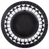 Mosaic Fire Pit Black and White 68cm Ceramic 46721