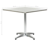 Garden Table Silver 80x80x70 cm Aluminium 48716