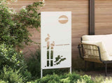 Garden Privacy Screen White 50 x 140 cm Cold-rolled steel 876316