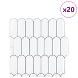 Decorative Stickers 20 pcs White Grey 30 x 30 x 0.8 cm 42021291